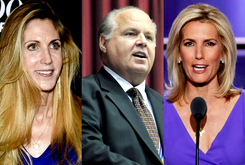 Ann Coulter; Rush Limbaugh; Laura Ingraham (AP/Salon)