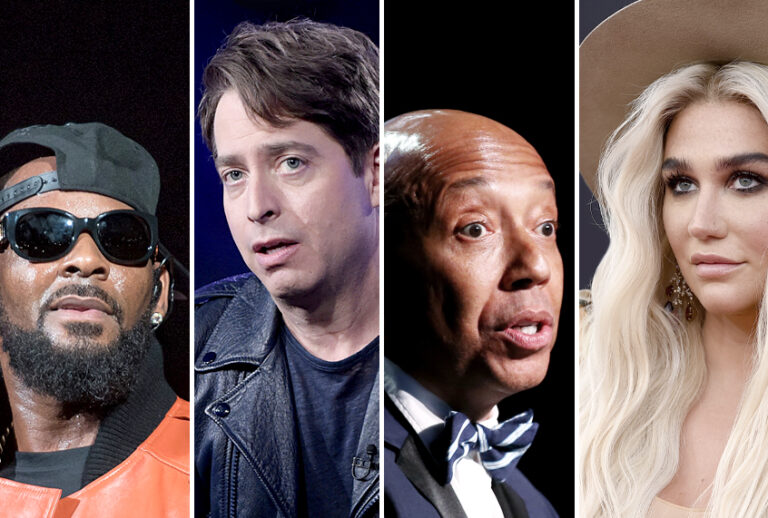 R. Kelly; Charlie Walk; Russel Simmons; Kesha (Getty/AP)