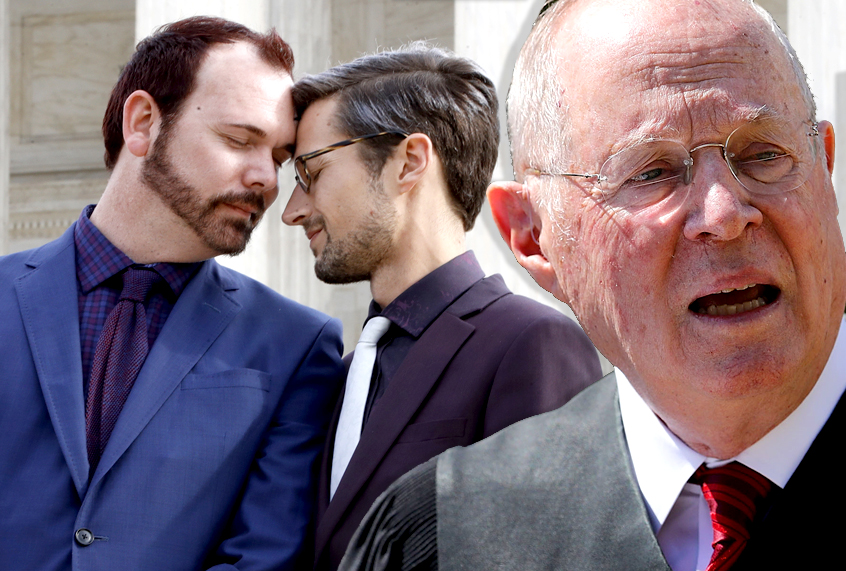 Charlie Craig and David Mullins; U.S. Supreme Court Associate Justice Anthony Kennedy (AP/Jacquelyn Martin/Getty/Chip Somodevilla)