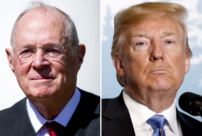 Justice Anthony Kennedy; Donald Trump (Getty/Eric Thayer/AP/Evan Vucci)