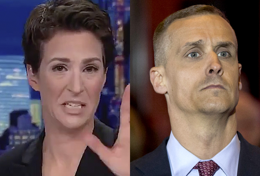 Rachel Maddow; Corey Lewandowsk (MSNBC/AP/Mary Altaffer)