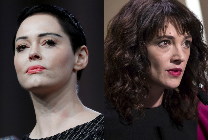 Rose McGowan; Asia Argento (AP/Paul Sancya/Vianney Le Caer)