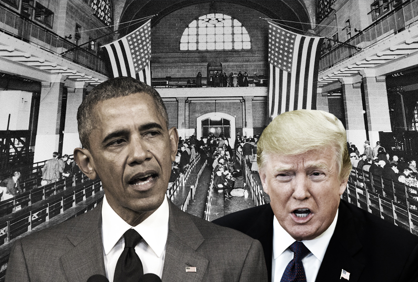 Barack Obama; Donald Trump; Ellis Island, 1924 (AP/Getty/Salon)