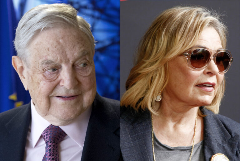 George Soros; Roseanne Barr (AP/Olivier Hoslet/Andy Kropa)