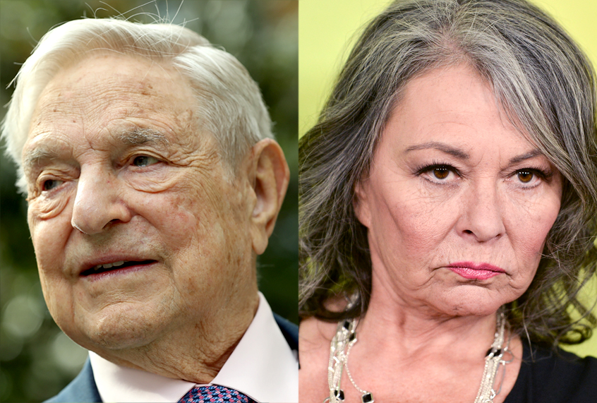 George Soros; Roseanne Barr (Getty/Sean Gallup/AP/Richard Shotwell)