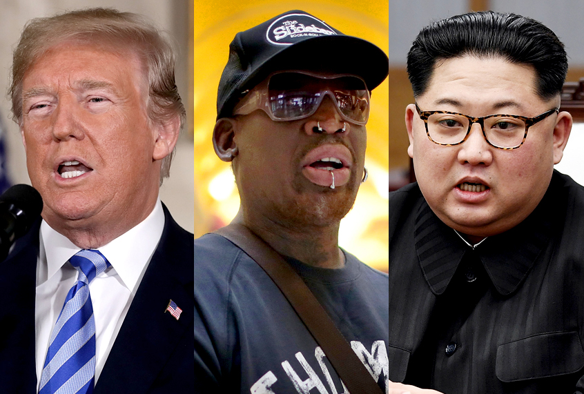 Donald Trump; Dennis Rodman; Kim Jong-Un (Getty/AP)