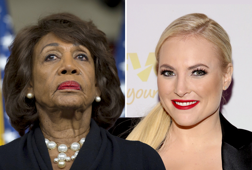 Maxine Waters; Meghan McCain (Getty/Andrew Caballero-Reynolds/Robin Marchant)