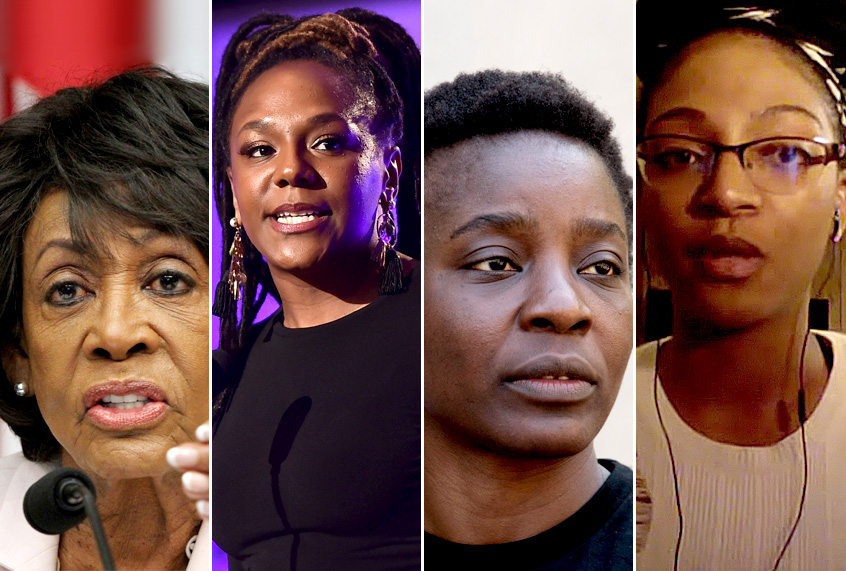 Maxine Waters; Brittany "Bree" Newsome; Therese Okoumou; Ieshia Evans (AP/Getty)