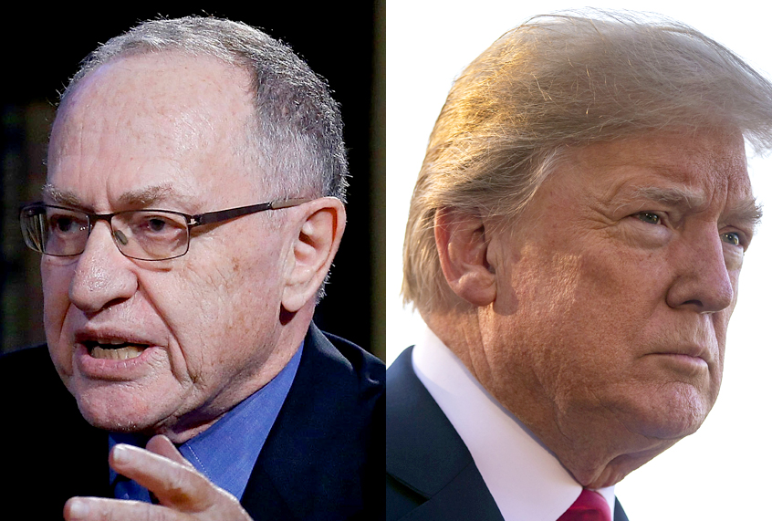 Alan Dershowitz; Donald Trump (Getty/John Lamparskiu/Al Drago)