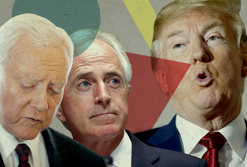 Orrin Hatch; Bob Corker; Donald Trump (AP/Photo Montage by Salon)