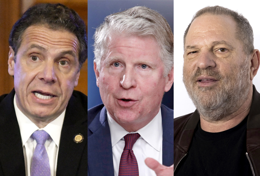 Andrew Cuomo; Cyrus Vance Jr.; Harvey Weinstein (AP Photo)