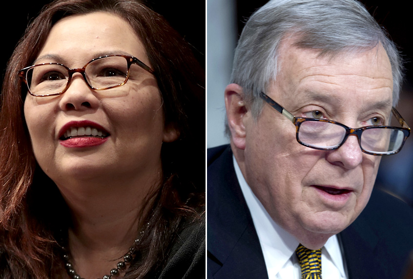 Tammy Duckworth; Dick Durbin (Getty/Scott Olson/AP/Jose Luis Magana)
