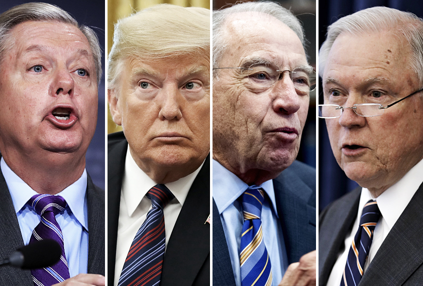 Lindsey Graham; Donald Trump; Chuck Grassley; Jeff Sessions (AP/Getty)