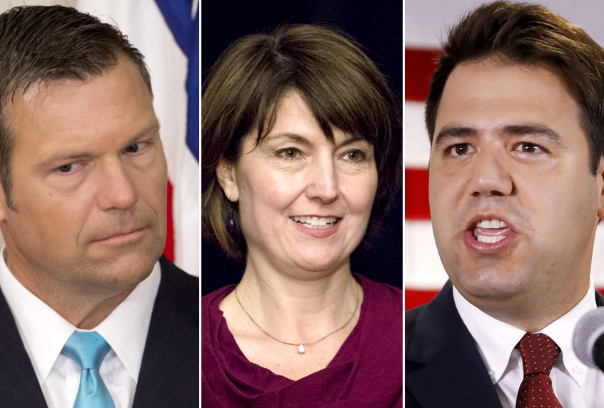 Kris Kobach; Cathy McMorris Rodgers; Danny O'Connor (Getty/Saul Loeb/AP/Matt Rourke/John Minchillo)