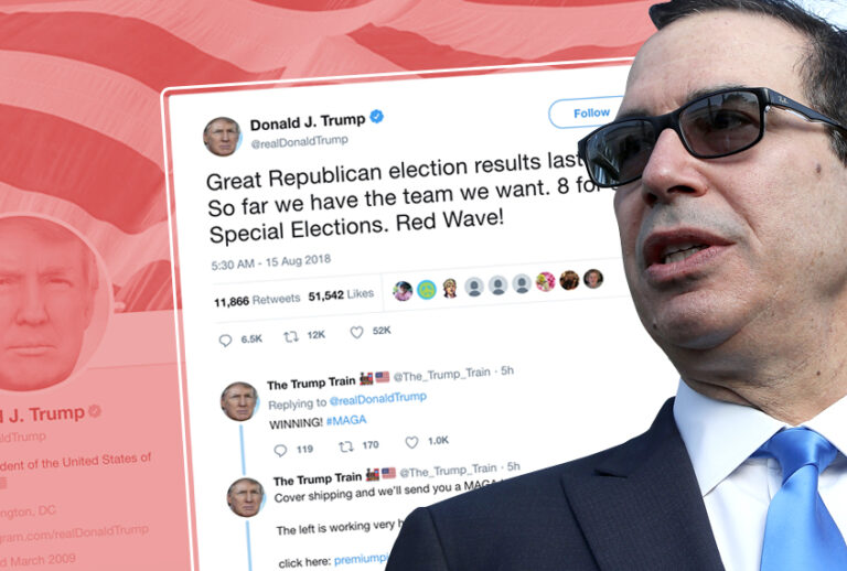 Steven Mnuchin (Getty/Mark Wilson/Twitter/realDonaldTrump)