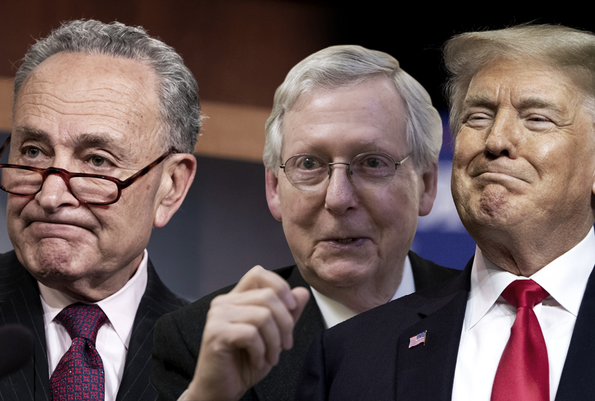 Chuck Schumer; Mitch McConnell; Donald Trump (AP/Salon)