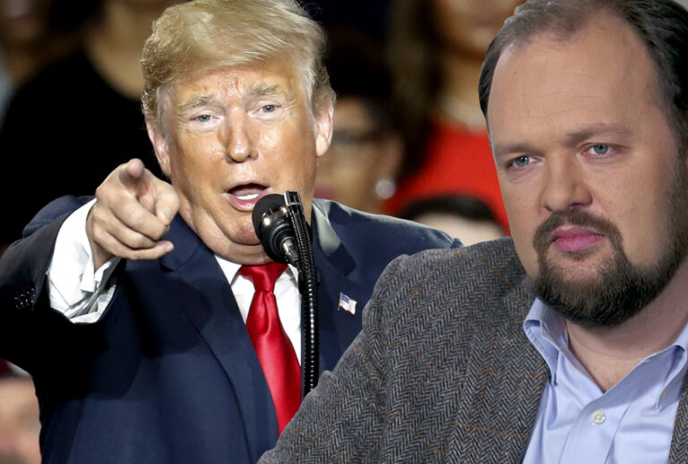 Donald Trump; Ross Douthat (AP/John Minchillo/YouTube/HooverInstitution)