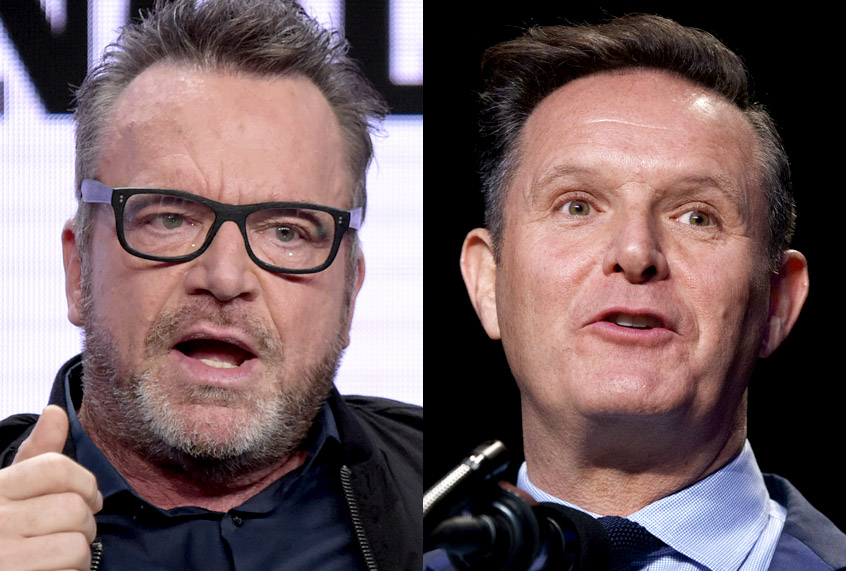 Tom Arnold; Mark Burnett (AP/Richard Shotwell/Evan Vucci)