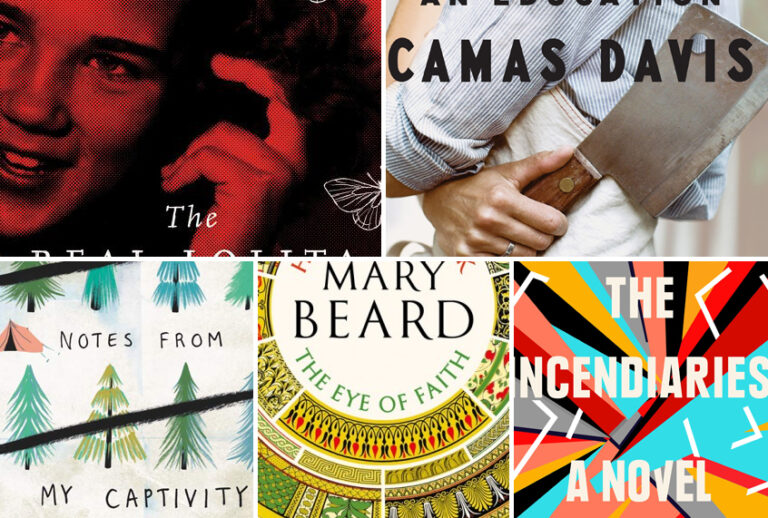 "The Real Lolita" by Sarah Weinman; "Killing It"
By Camas Davis; "Notes from My Captivity" by Kathy Parks; "How Do We Look" by Mary Beard; "The Incendiaries" by R. O. Kwon (Harper Collins/Penguin Random House/Liveright/Riverhead Books)