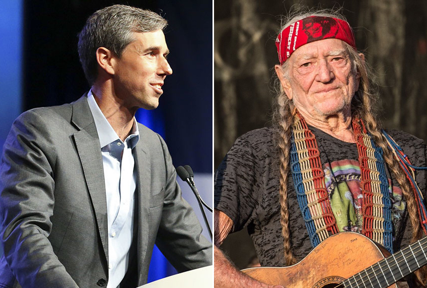 Beto O'Rourke; Willie Nelson (AP)