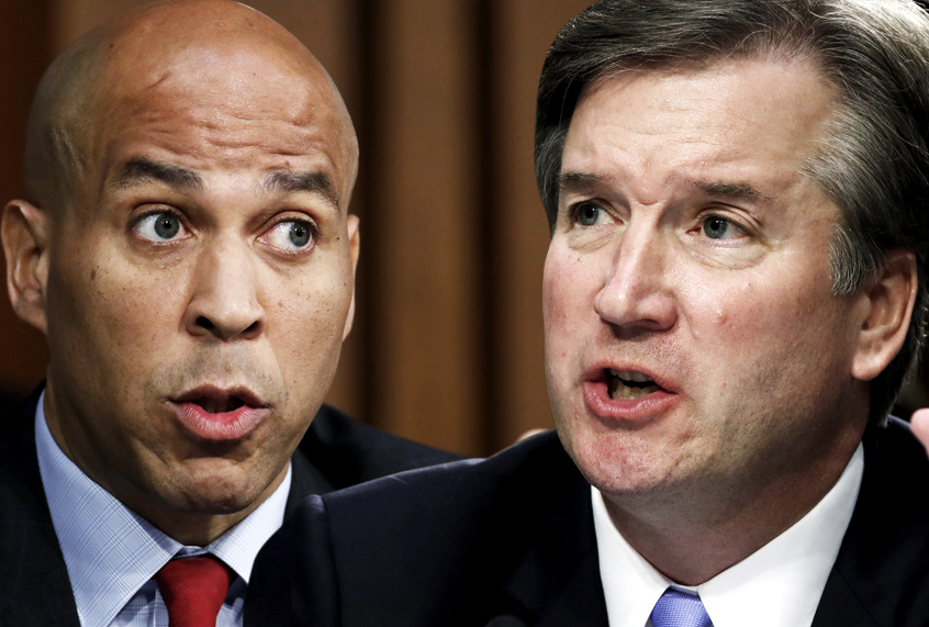 Cory Booker; Brett Kavanaugh (AP/Salon)
