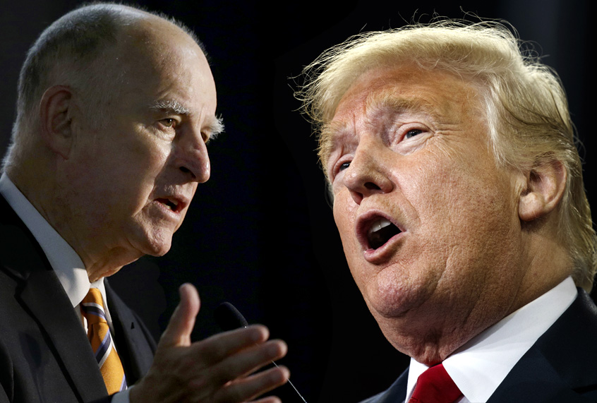 Jerry Brown; Donald trump (AP/Salon)