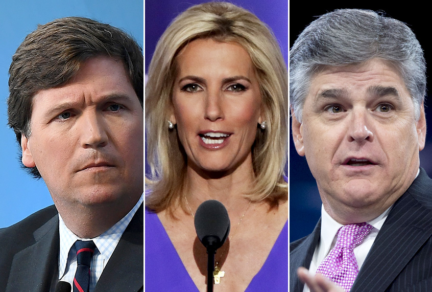 Tucker Carlson; Laura Ingraham; Sean Hannity (Getty/Roy Rochlin/Alex Wong/Saul Loeb)