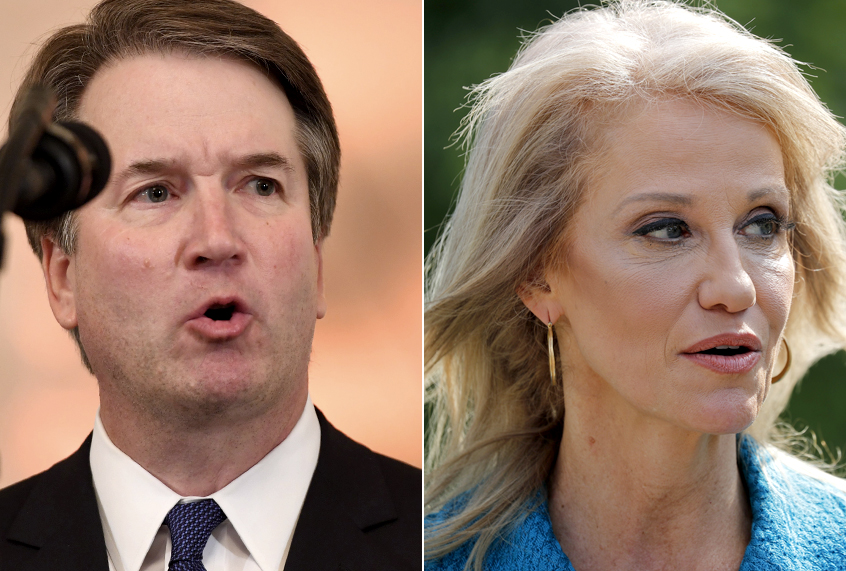 Brett Kavanaugh; Kellyanne Conway (Getty/Saul Loeb/AP/Pablo Martinez Monsivais)