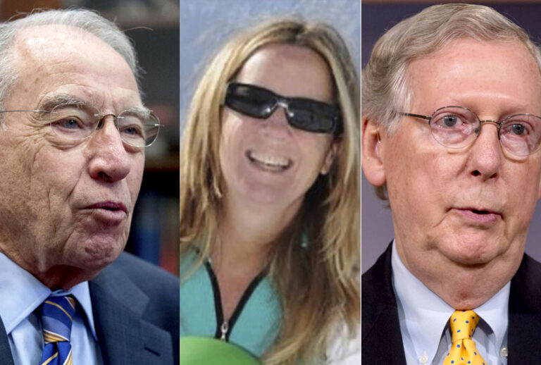 Chuck Grassley; Christine Blasey Ford; Mitch McConnell (AP/www.researchgate.net)