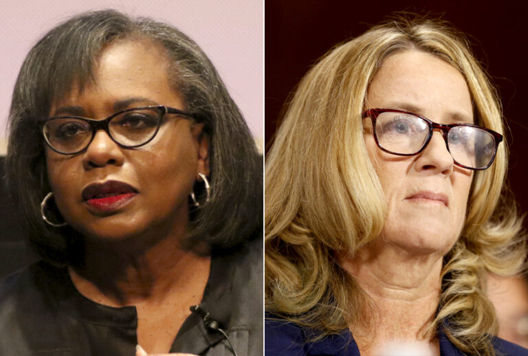 Anita Hill; Christine Blasey Ford (AP/Willy Sanjuan/Michael Reynolds)