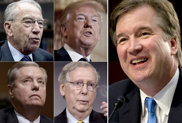 Chuck Grassley; Donald Trump; Lindsey Graham; Mitch McConnell; Brett Kavanaugh (AP/Getty)