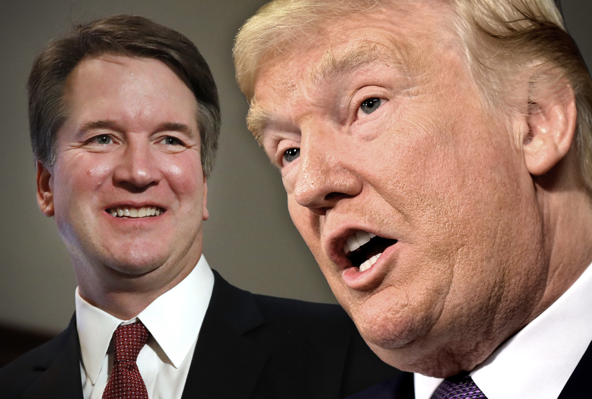 Brett Kavanaugh; Donald Trump (AP/Getty/Photo montage by Salon)
