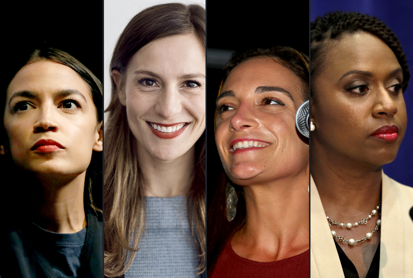 Alexandria Ocasio-Cortez; Alessandra Biaggi; Julia Salazar; Ayanna Pressley (AP/Shutterstock/www.biaggi4ny.com)