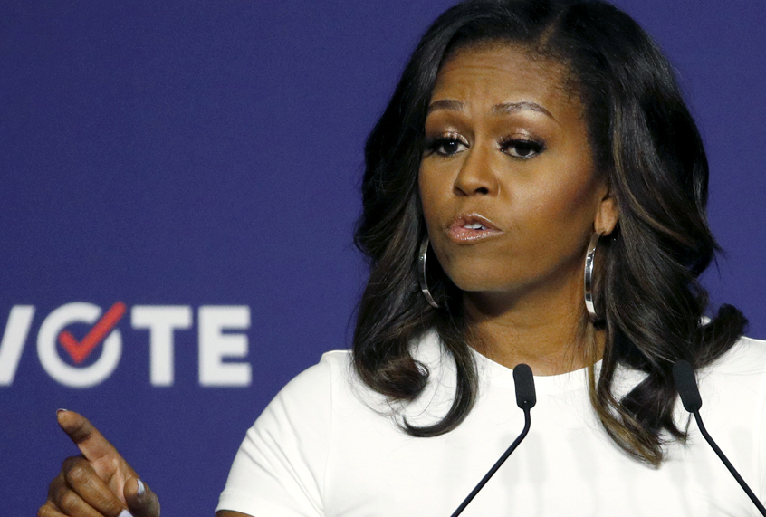 Former first lady Michelle Obama speaks at a rally to encourage voter registration Sept. 23, 2018, in Las Vegas. (AP/John Locher)