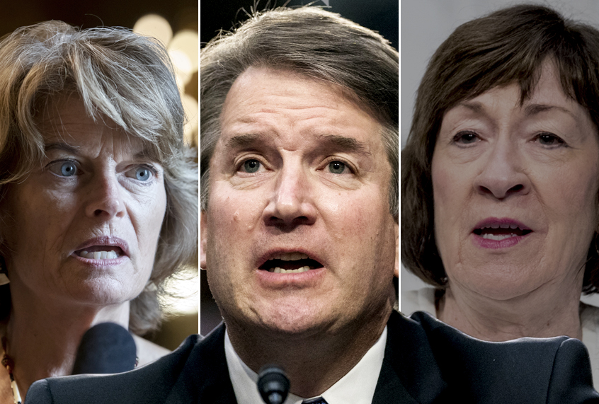 Lisa Murkowski; Brett Kavanaugh; Susan Collins (AP/Salon)
