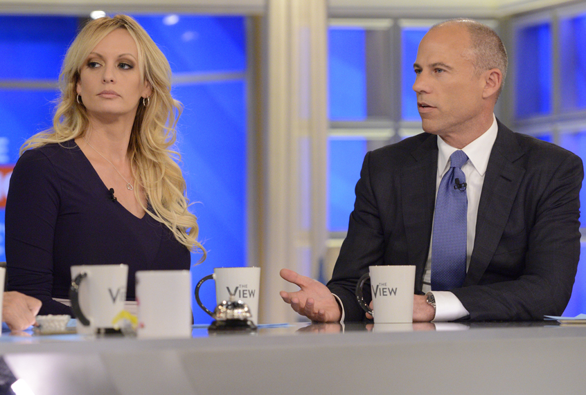 Stormy Daniels is joined by her attorney, on September 12, 2018 on "The View." (ABC/Lorenzo Bevilaqua)
