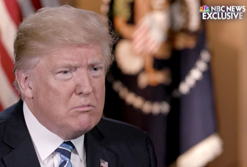 Donald Trump being interviewed by Lester Holt (NBC News)