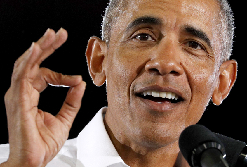 Former President Barack Obama speaks at a rally in support of candidate for Senate Jacky Rosen and other Nevada Democrats, Monday, Oct. 22, 2018, in Las Vegas. (AP/John Locher)