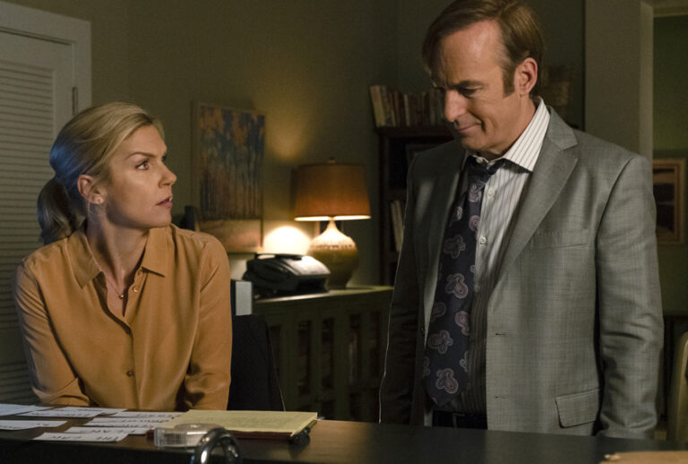 Rhea Seehorn and Bob Odenkirk in "Better Call Saul" (AMC/Nicole Wilder)