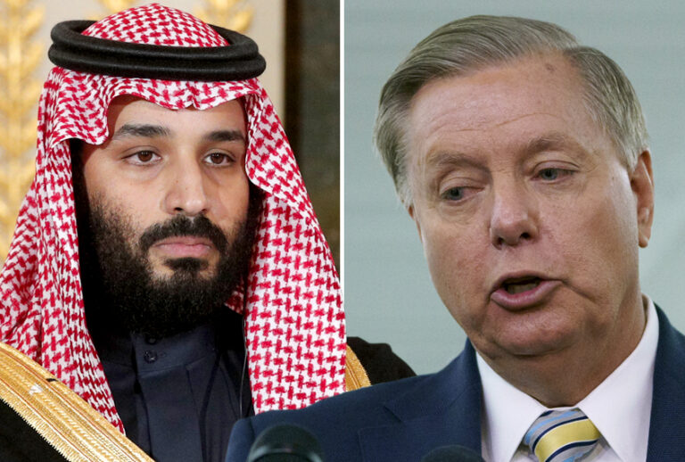 Mohammed bin Salman; Lindsey Graham (AP/Yoan Valat/Carolyn Kaster)