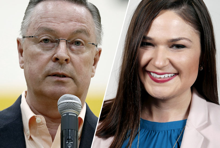 Rod Blum; Abby Finkenauer (AP/Charlie Neibergall)