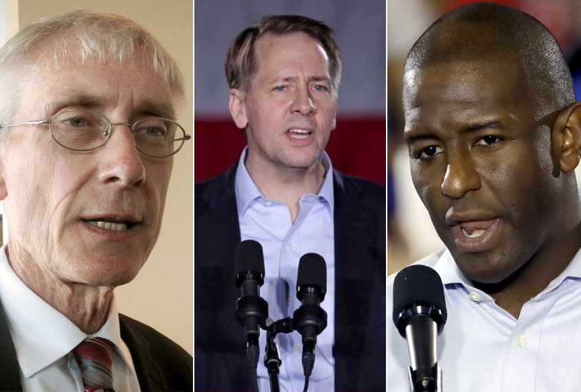 Tony Evers; Richard Cordray; Andrew Gillum (AP/Salon)