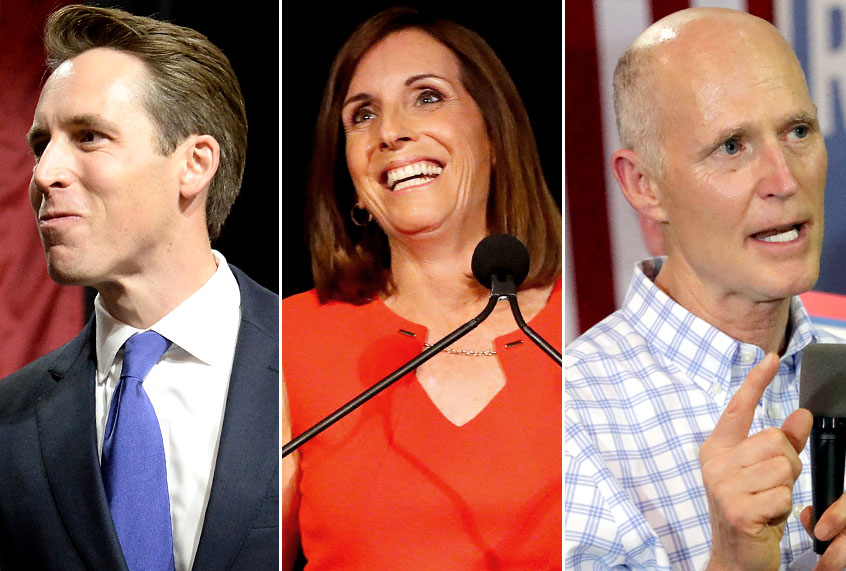 Josh Hawley; Martha McSally; Rick Scott (Getty/AP)