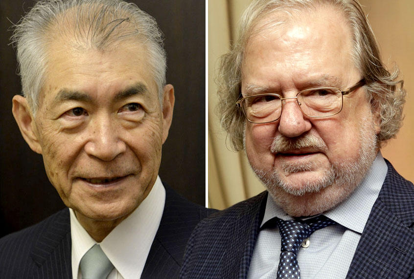 Tasuku Honjo; James P. Allison (Wikimedia/AP/Richard Drew,)