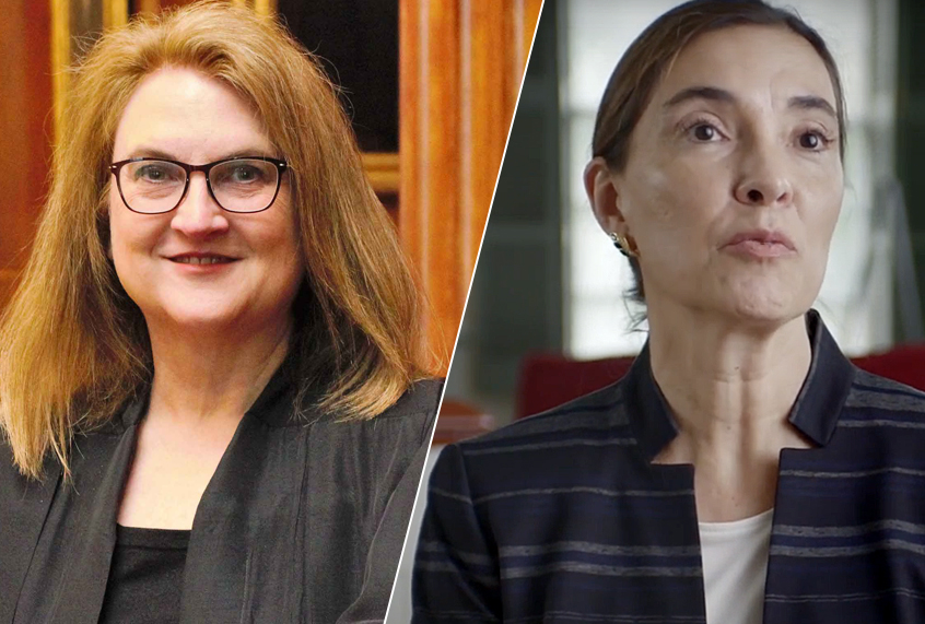 Justice Barbara Jackson; Anita Earls (justicejackson.com/YouTube/Anita Earls)