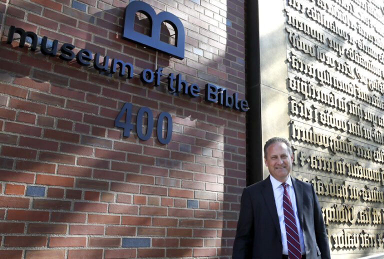 Steve Green, the owner of Hobby Lobby and a founder and major backer of the Museum of the Bible, at the museum, Monday, Oct. 30, 2017, in Washington. (AP/Jacquelyn Martin)