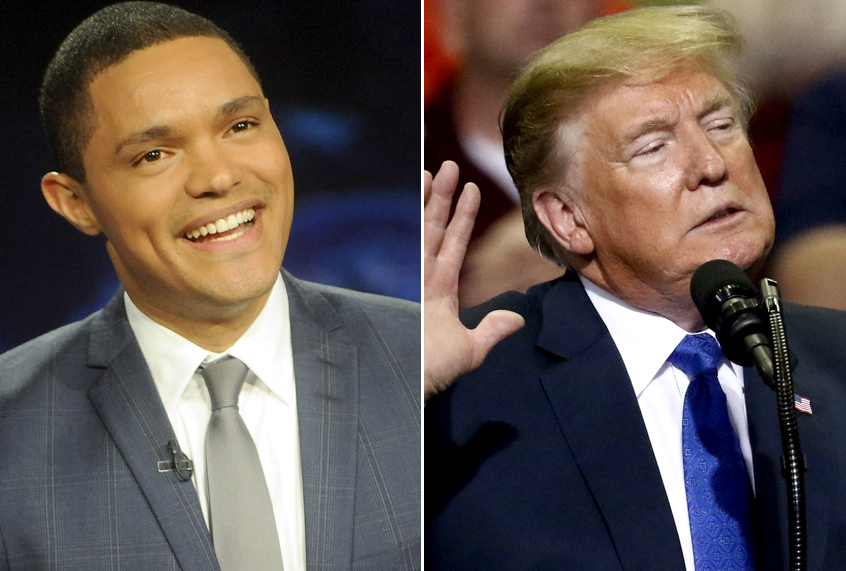 Trevor Noah; Donald Trump (Comedy Central/AP)