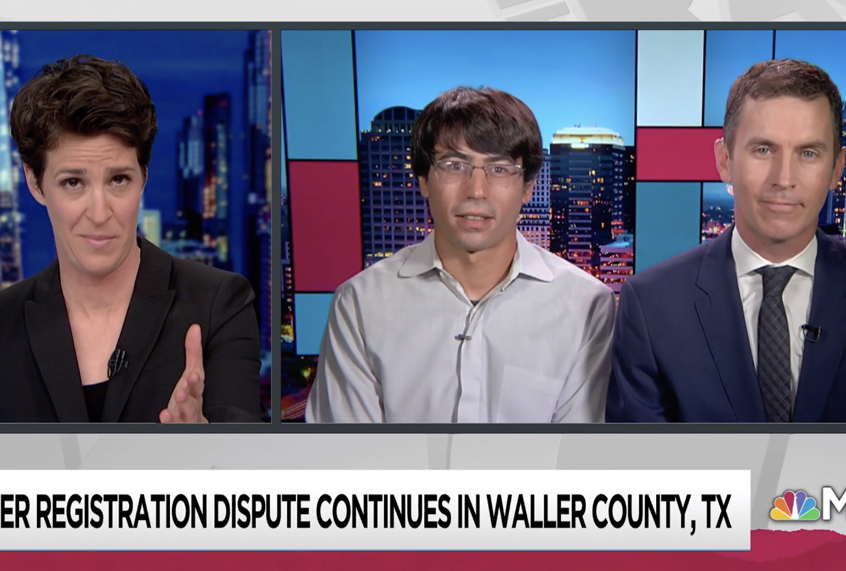 Rachel Maddow, Jacob Aronowitz, and Mike Siegel (MSNBC)