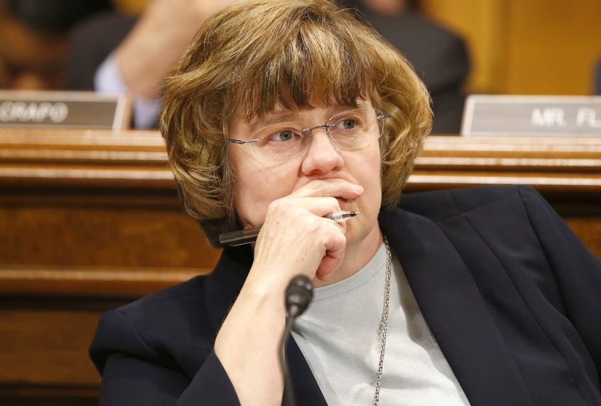 Rachel Mitchell listens to Dr. Christine Blasey Ford at the Senate Judiciary Committee hearing on the nomination of Brett Kavanaugh to be an associate justice of the Supreme Court, September 27, 2018. (AP/Michael Reynolds)