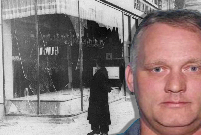 Robert Bowers; A man looks at the wreckage of a Jewish shop in Berlin on Nov. 10, 1938, in the aftermath of Kristallnacht. (AP/Salon)